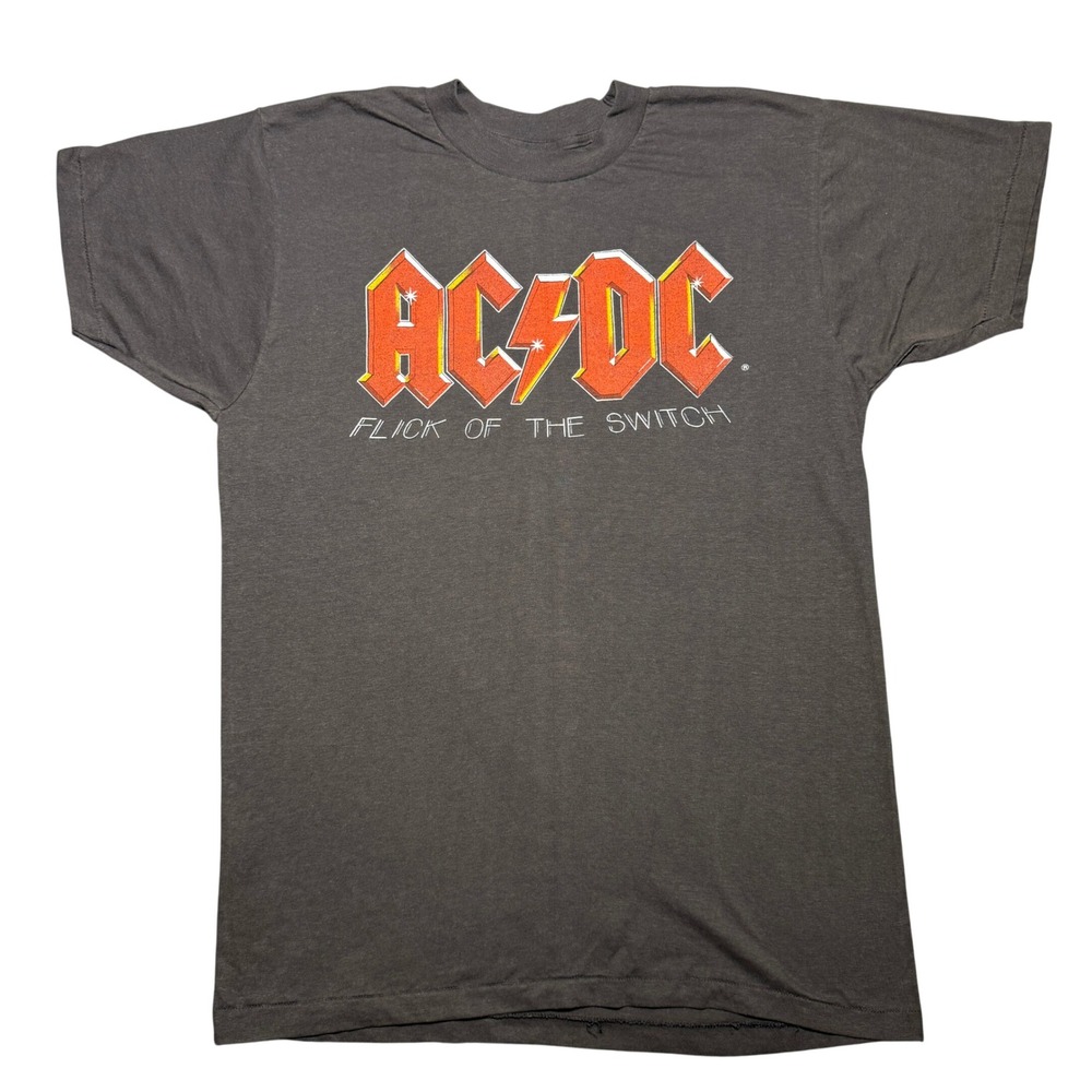 Vintage 1983 AC/DC Flick of the Switch Tour Shirt Sneakers USA XL